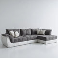 Sofa narożna w kształcie L z prawym szezlongiem, aksamit poliestrowy, ciemnoszaro-jasnoszara, 300 × 200 × 90 cm