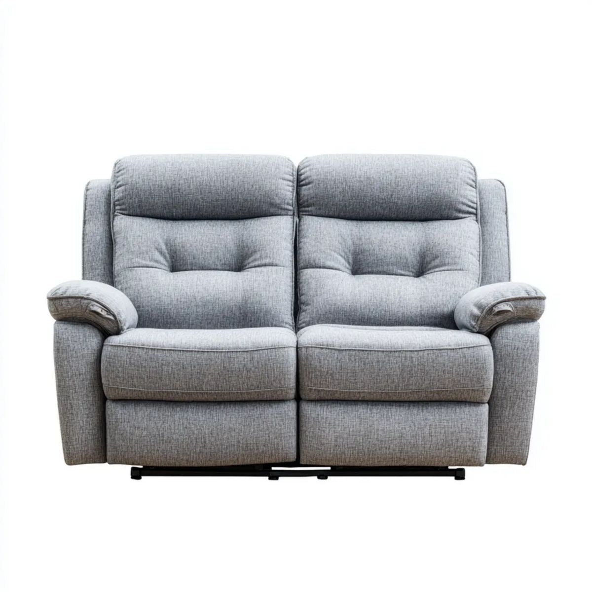 Szara dwuosobowa sofa z funkcją relaks z poliestru 160 x 92 x 102 cm